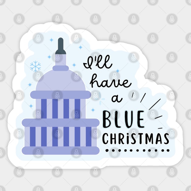 Blue Christmas Sticker by Tiny Baker